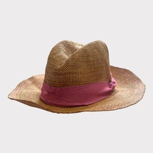 Lola Hats Rise 'n' Shine Straw Hat in Tobacco and Pink